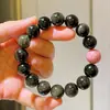 Pulseira de Obsidiana Natural de Partículas Grandes com Design de Grão de Madeira Vermelha 12mm