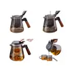 Xinhonghe Tetera de Vidrio Sencilla para Uso Doméstico, Taza con Separador de Té y Agua Resistente a Altas Temperaturas, Tetera, Juego de Té