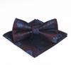 Set de Pajarita y Pañuelo de Bolsillo de Nuevo Estilo Moderno Boda Novio Padrino Moderno Traje de Hombre Cuadrado Cuadrado Boda Rayado Vintage