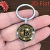 Llavero Colgante Popular Transfronterizo Europeo y Americano con Símbolo de Bitcoin Brillante y Diseño de Placa de Circuito Regalo de Criptomoneda