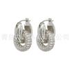 Aretes Versátiles Retro Europeos y Americanos con Incrustaciones de Diamantes, Aros Dobles, Desmontables, Multipropósito, Aretes Elegantes, Creativos y Exquisitos