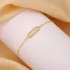 Moda Europeia e Americana Versátil Conjunto de Colar e Pulseira de Trevo de Quatro Folhas da Sorte com Zircônia Incrustada em Cobre para Mulheres, Joias com Design de Nicho