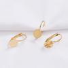 Fivela de orelha francesa de ouro 14k com preservação de cor, suporte de fundo plano, 8 mm a 10 mm, acessórios para ganchos de orelha, material para brincos artesanais, atacado