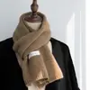 Bufanda de color liso con etiqueta, perfecta para parejas, hace que la piel luzca más brillante, te mantiene abrigado, bufanda gruesa de lana de estilo coreano de moda, recién llegada