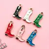 Botas Vaqueras Occidentales Transfronterizas Europeas y Americanas Accesorios de Aleación Esmaltada Joyería DIY Llavero Colgante Pulsera Encanto