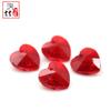 Colgante de corazón de cristal rosa melocotón con forma de caballo facetado de 10 mm, con forma de corazón puntiagudo, hecho a mano, con lazo de color, cadena de cuentas y material con cuentas.