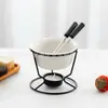 Taza de Cerámica para Fondue de Chocolate Transfronteriza Taza para Derretir Queso y Chocolate con Soporte de Hierro