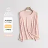 Roupas de outono de algodão puro Classe A para mulheres, estilo fino, algodão de bebê, gola redonda, roupa íntima quente, interior escovado, camada base, top quente