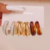 Brincos Mais Vendidos Transfronteiriços Europeus e Americanos, Brincos de Acetato de Design Nichado Estilo Ins para Mulheres, Conjunto Criativo de Joias Argola Geométrica