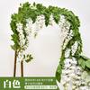 Simulación de flor de glicina, flor falsa de ratán, flor decorativa de plástico para techo, cadena de flores, enredadera, protección de tuberías de aire acondicionado, flor colgante enrollable.