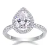Anillo de Moissanita en Forma de Corazón de Venta Caliente Europeo y Americano Plata de Ley S925 Electrochapado en Oro de 18 Quilates Moda Personalizada Joyería Brillante para Mujer