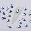 Arte de Uñas Forma de Fondo Plano Diamante Azul Hielo Azul Claro Celebridad de Internet Gota de Agua Cuadrado Amor Octágono Joyería