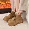 Botas Martin de suela gruesa para mujer, colección otoño 2026, botines retro estilo británico, botas de motociclista, botas que realzan la altura y estilizan