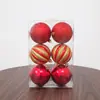 Nova Árvore de Natal Bolas Vermelhas e Douradas Galvanizadas com Glitter, Enfeites Pendentes de 6cm para Decorações de Shopping de Natal