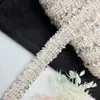 Borda de Renda Estilo Chanel com 2,5 cm de Largura e 4 Fios de Ouro, Fita de Lã Escova Coreana para Acessórios de Decoração de Gola e Punho de Roupa