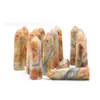 Venta caliente transfronteriza polvo de piedra natural Cristal columna hexagonal adornos 10*32 forma de bala cabeza única puntiaguda decoración del hogar sin agujero lote