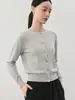 Estilo de Moda y Sencillo, Suéter de Punto Elegante y Holgado de Corte Ajustado para el Trabajo, Nuevo Modelo Primavera Temprana 2026, Tejido de Mezcla de Seda y Lana