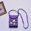 Bolso para teléfono móvil de estilo coreano con diseño de panda pequeño, bandolera de punto, bolso de mano con solapa, bolso informal para salir