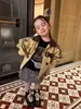 Ropa Infantil Estilo Coreano Nueva Otoño 2026: Chaqueta de solapa bordada de gato y estampado de leopardo para niña con base de leopardo de imitación de dos piezas