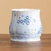 Taza Maestra Estilo Antiguo con Ceniza de Planta, Uso Doméstico Personal, Taza Base Flor de Loto Margarita Azul, Taza Grande de Té Kung Fu, Taza de Degustación, Cuenco de Té