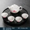 Conjunto de Chá Kung Fu com Bandeja, Conjunto Pequeno Portátil com Uma Bule e Quatro Xícaras para Casa, Dormitório, Hotel e Recepção de Convidados