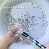 50 minimarquesinas de colores con diamantes de imitación empalmados, populares entre celebridades de Internet, manicura con orejas de trigo y base puntiaguda, decoraciones de uñas con diamantes de forma especial.