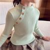 [en stock] camisa básica de cuello semi alto para niña otoño nuevo suéter infantil para bebé color sólido combinable niña pequeña