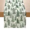Conjunto de Caminho de Mesa de Natal Transfronteiriço da Amazon 2026 com Padrões de Árvore de Natal, Rena e Boneco de Neve para Decoração de Mesa Festiva