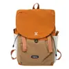 Mochila tipo saco con tapa abatible y cordón, dos tonos, gran capacidad, ligera, impermeable, mochila escolar para estudiantes, mochila casual de estilo japonés para exteriores y para ir al trabajo