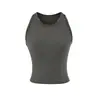 Camiseta sin mangas básica de color sólido estilo verano, hombros estrechos, estilo americano, chaleco deportivo acanalado de ajuste ceñido para mujer