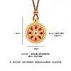 Ouro Areia Novo Chinês Full Diamond Prato Redondo Pingente de Girassol Design de Nicho Diamante Vermelho Pena de Fênix Bússola Corrente para Suéter Mulheres