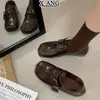 Mocasines de cuero genuino estilo retro, Zapatos Mary Jane para mujer, Zapatos de suela blanda que no cansan los pies, Zapatos versátiles para mujer, Zapatos casuales de cuero para ir al trabajo