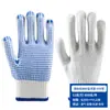 Guantes de plástico de punto de diez agujas fabricantes mayoreo lana blanqueada hilado resistente al desgaste antideslizante protección laboral protección punto de bolita Guantes dispensadores