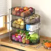 Cesta de Armazenamento de Vegetais para Cozinha Cesta de Frutas e Vegetais para Bancada Prateleira Artefato de Armazenamento de Vegetais Cebola Gengibre Alho para Mesa Chão