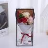 Día de San Valentín Día del Maestro Regalo 3 Rosas de Jabón Flor Simulada Flor Preservada Gypsophila Cuerda de Mano Caja de Regalo Transparente
