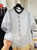 Camisa Manga Curta Poá Lapela Feminina 2026 Super Quente Rejuvenescedora Verão Estilo Fino Super Bonita Estilo Coreano Top Pequeno Tendência