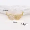 Base de Pingente DIY Hexagonal com Asa de Libélula Letra D Banhada a Ouro 14K Micro-Incrustada Zircônia Sintética