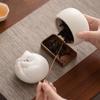 Gato Divertido Lindo Lata de Té Cerámica Sellada a Prueba de Humedad Lata de Almacenamiento Lata de Té Pequeña Portátil para Viaje Lata de Almacenamiento de Té
