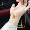 Tienda de Oro Jin Yan Mismo Estilo Collar Corazón Cro Corazón Estrella Luna para Mujer Colgante de Lujo Ligero de Nicho Color Dorado Pasador Colgante Personalizado