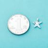 Nuevo Colgante de Estrella de Cinco Puntas Sólido Brillante de Plata Esterlina S925 Colgante de Estrella de Mar Pulsera de Cristal DIY Accesorios de Plata