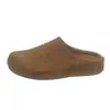 Pantuflas Cerradas de Media Pantufla Casual Estilo Coreano para Mujer 2026 Otoño Nuevas Pantuflas Cálidas de Piel con Suela Gruesa y Felpa