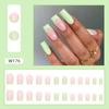 Quero usar unhas postiças verdes simples, produtos acabados, podem ser atacado, arte de unhas quadradas longas, peças de unha transfronteiriças de comércio exterior