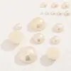 Perlas de Imitación de Concha de ABS Cuentas Sueltas Base Plana Semicírculo Colorido Chapado de Alto Brillo Perla de un Lado Accesorios para Joyería de Collares DIY