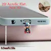 Tapón de polvo para teléfono móvil 2D, colgante acrílico de gatito transfronterizo, colgante de Tipo C enojado, artículo de venta caliente, otros productos africanos