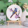 Pintura Colgante Antigua de Flores y Aves Bordado Original Hecho a Mano DIY Bolsa de Material Pintura Colgante para Sala de Estar Costura para Principiantes Inglés Transfronterizo