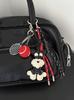 Chaveiro com pingente decorativo estilo Miu 2024, pingente decorativo estilo vento, água alcalina, pão pequeno, corda trançada