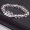 Pulseira de cristal branco imitação 8mm pulseira de moda masculina e feminina atacado pulseira de contas da sorte de cristal branco transparente