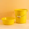 Cubo de Agua de Plástico Grande Engrosado y Juego de Recipientes para Uso Doméstico, Dormitorio de Estudiantes, Cubo de Baño Portátil, Cubo de Almacenamiento de Agua, Juego de Recipientes al por Mayor