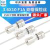 Fabricante direto fusível de vidro de tampa dupla 3,6x10mm F1A 250V fusível de ação rápida com pino de chumbo