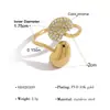 Anillo abierto asimétrico de lujo ligero transfronterizo con incrustaciones de diamantes en forma de gota de agua, chapado en oro, simple, adecuado para chicas jóvenes, versátil, ajustable, para el dedo índice